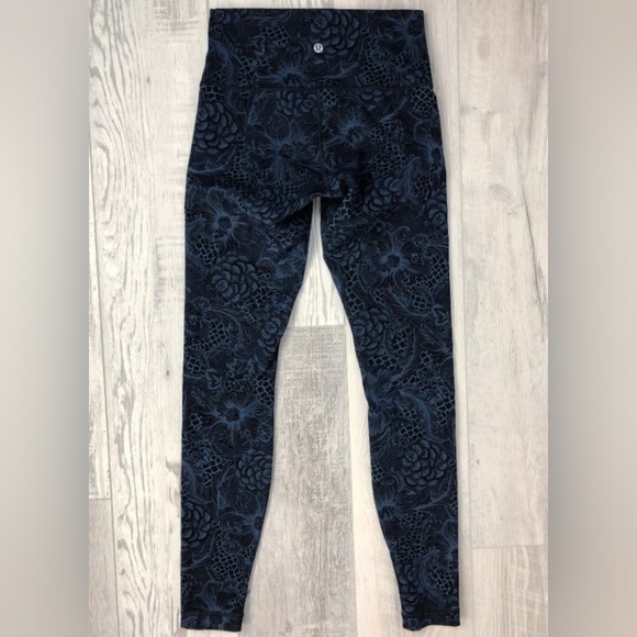 Lululemon Wunder Under Hi-Rise Tight 28" In Nouveau Mach Blue Black Size 6 - Picture 4 of 15